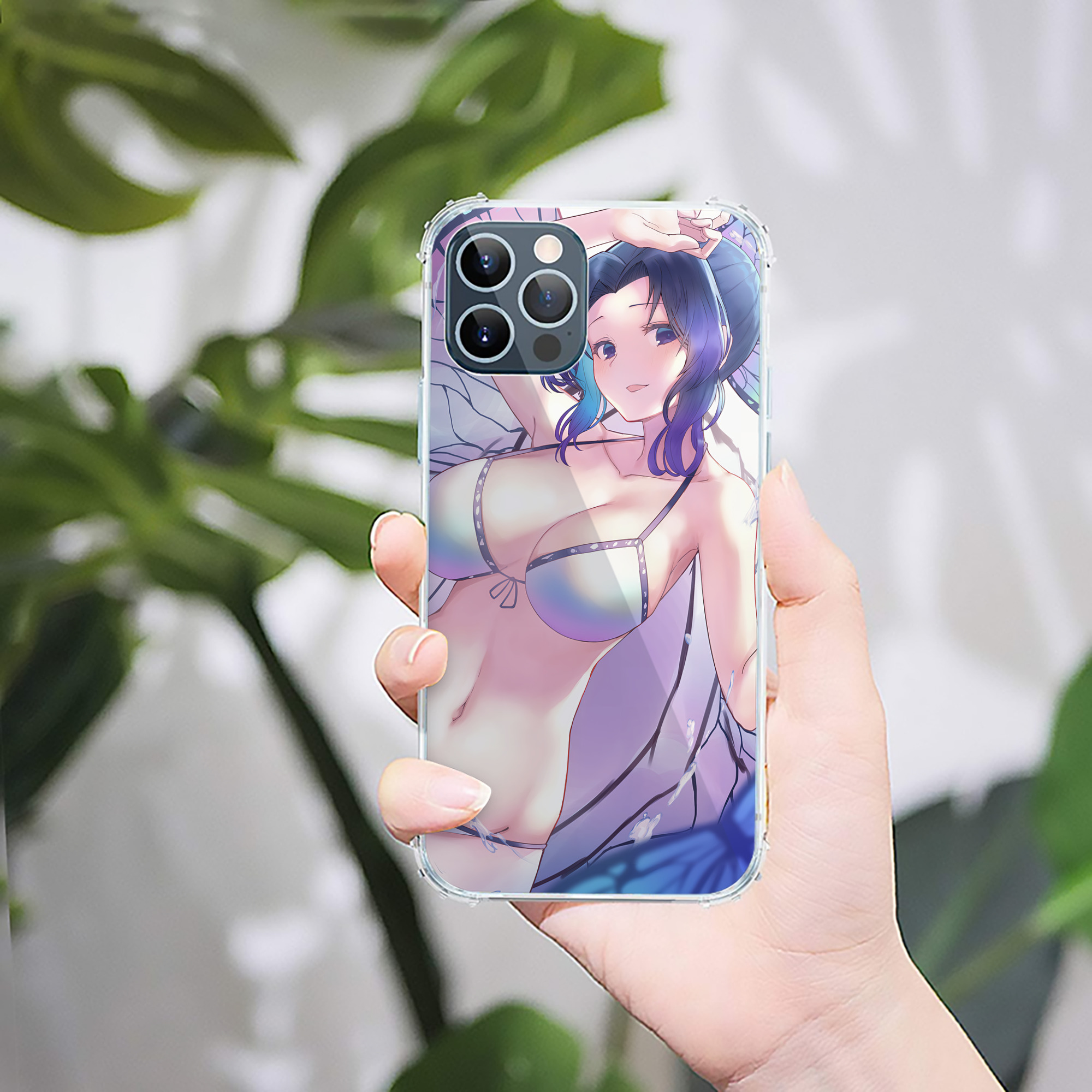 （画像用） 鬼滅の刃（きめつのやいば）蟲柱-胡蝶 しのぶ／こちょう しのぶ Kochou Shinobu 【iPhone 12シリーズ対応】透明スマホケース（クリアソフトケース）